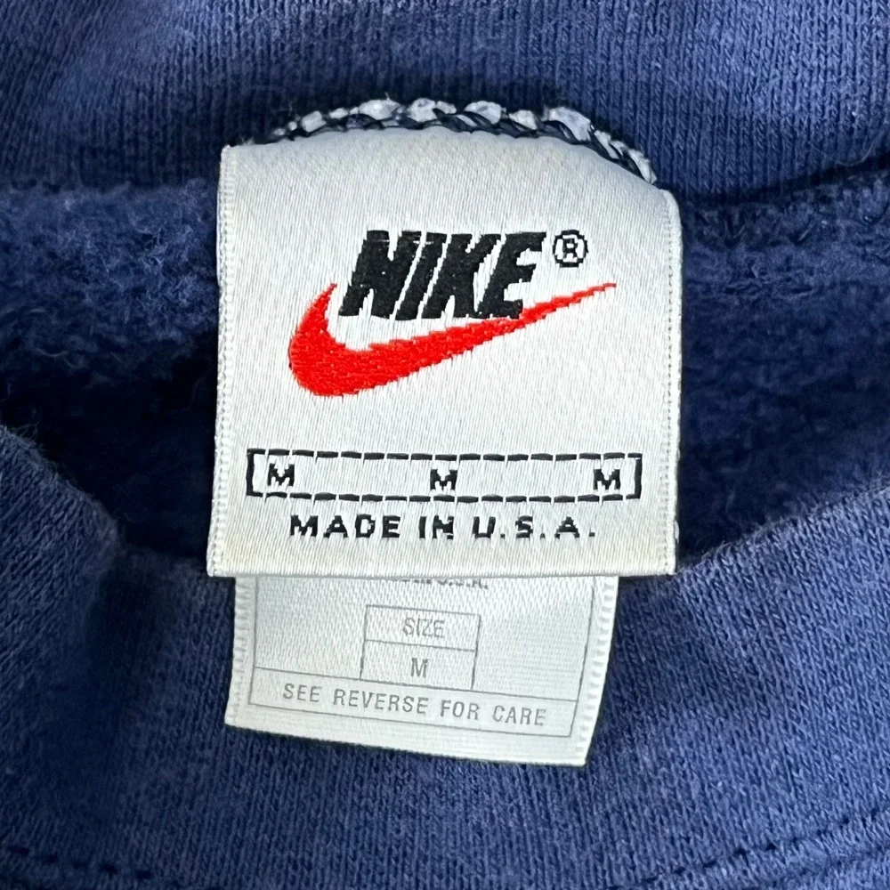 Vintage Nike Crewneck Sweatshirt Navy Blue Made in USA Mens Medium Swoosh‎ Logo